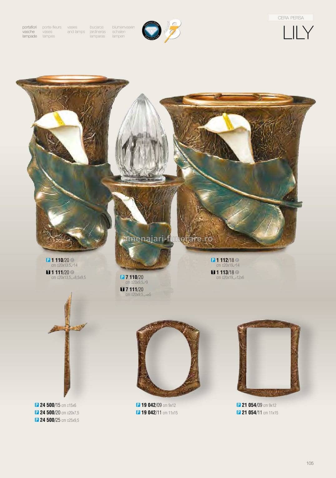 Accesoriu bronz Caggiati cod 0105 - accesoriu bronz Caggiati pentru monument funerar granit la amenajari-funerare.ro