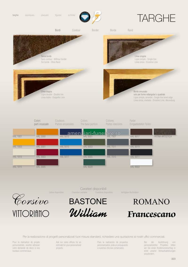 Accesoriu bronz Caggiati cod 0323 - accesoriu bronz Caggiati pentru monument funerar granit la amenajari-funerare.ro
