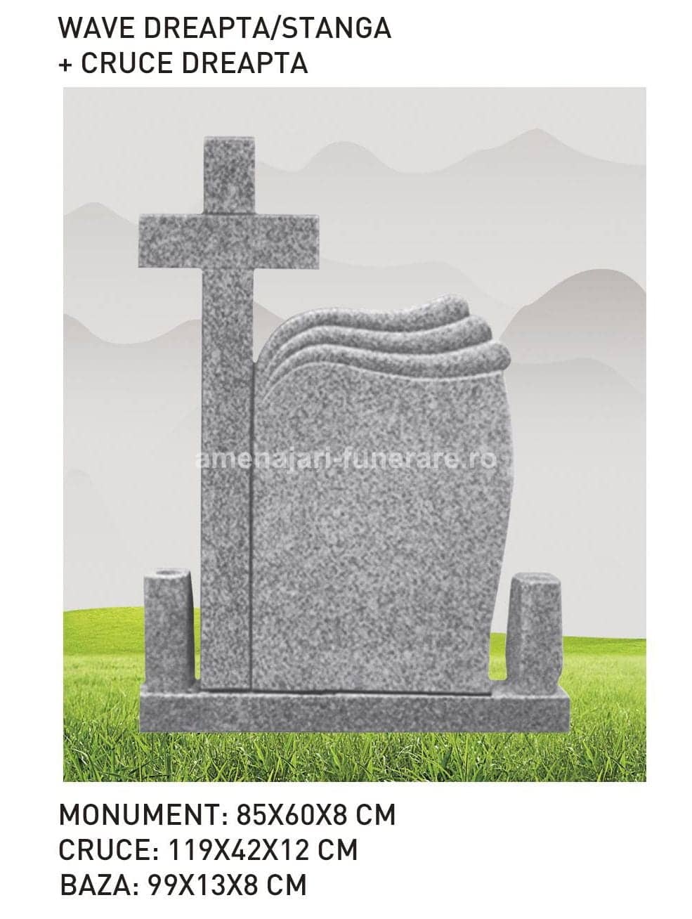 Cruce granit model 60 - cruce granit pentru mormânt la amenajari-funerare.ro