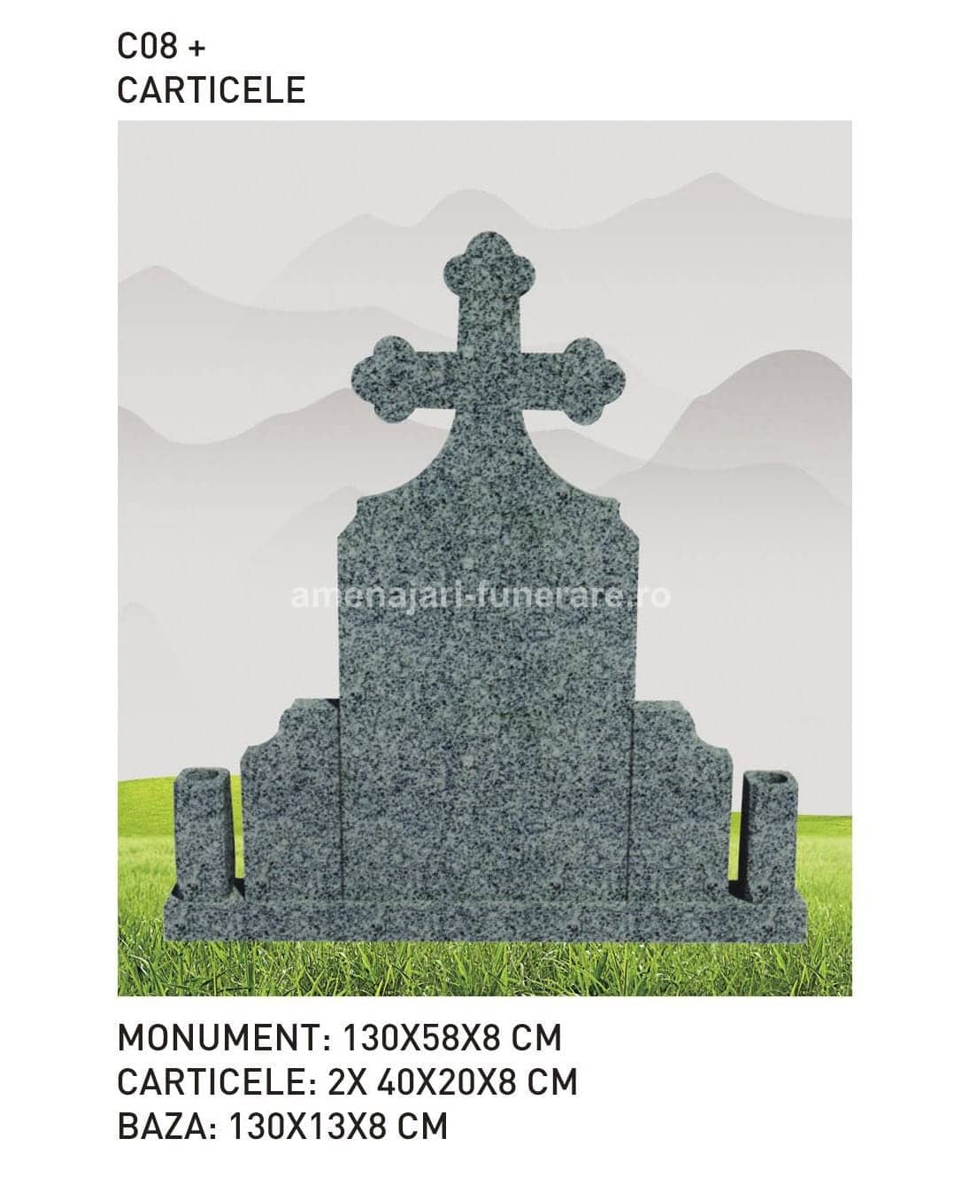 Cruce granit model 80 - cruce granit pentru mormânt la amenajari-funerare.ro