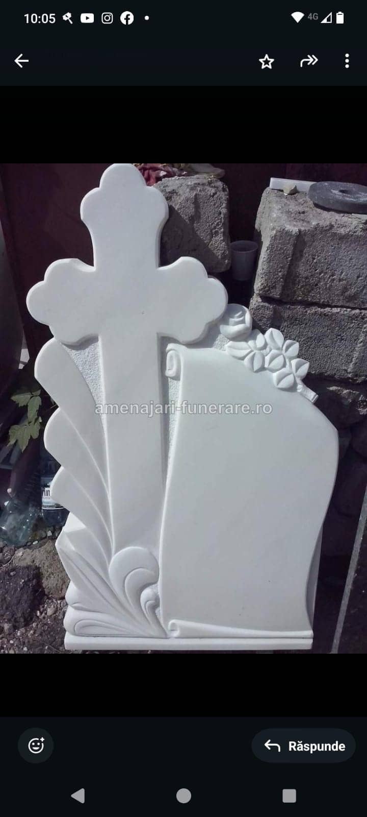 Cruce marmură premium 015 - cruce marmură pentru monument funerar la amenajari-funerare.ro