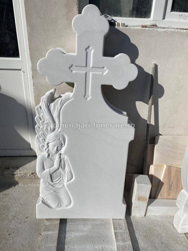 Cruce marmură premium 020 - cruce marmură pentru monument funerar la amenajari-funerare.ro