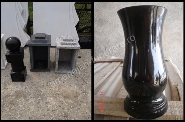 Vază din granit negru - executat în granit la amenajari-funerare.ro