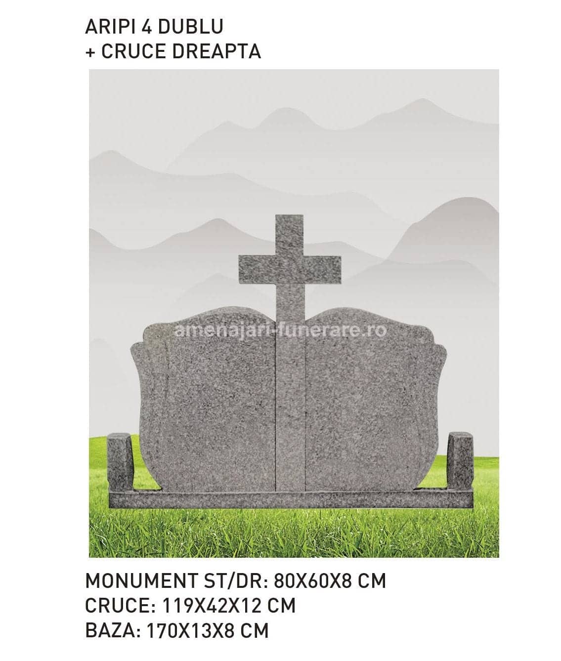 Cruce granit model 74 - cruce granit pentru mormânt la amenajari-funerare.ro