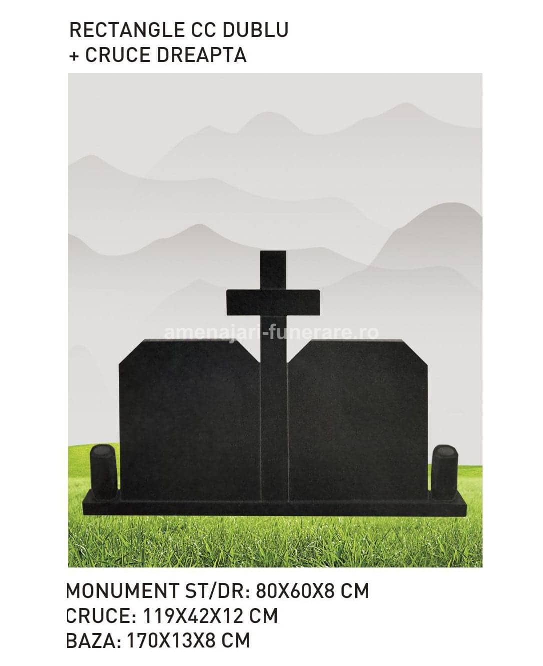 Cruce granit model 75 - cruce granit pentru mormânt la amenajari-funerare.ro
