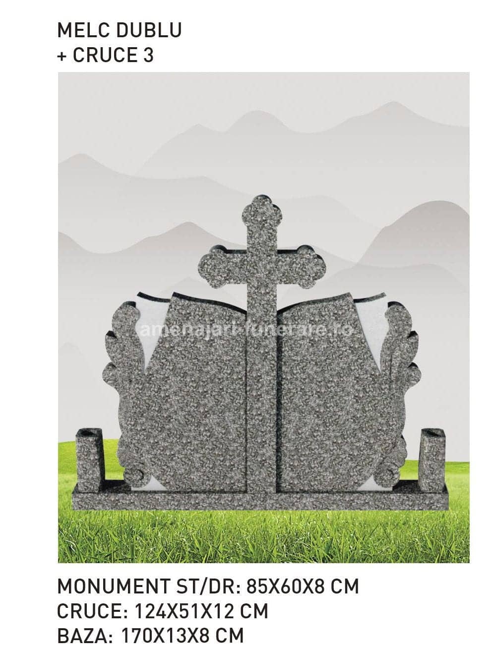 Cruce granit model 79 - cruce granit pentru mormânt la amenajari-funerare.ro