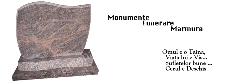 Monument cu formă ondulată - executat în marmură și granit la amenajari-funerare.ro