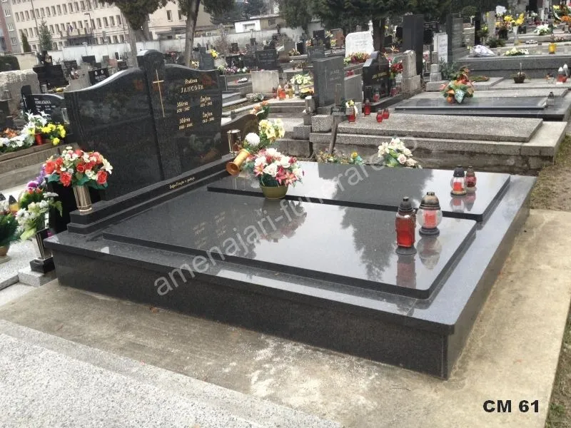 Cavou cu acoperiș plat - executat în granit la amenajari-funerare.ro