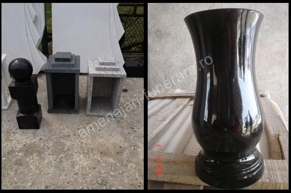 Vază din granit negru - executat în granit la amenajari-funerare.ro