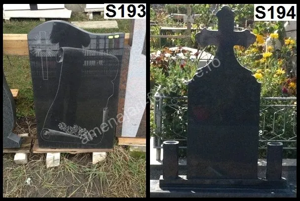 Cruce simplă cu bază rectangulară - executat în granit la amenajari-funerare.ro