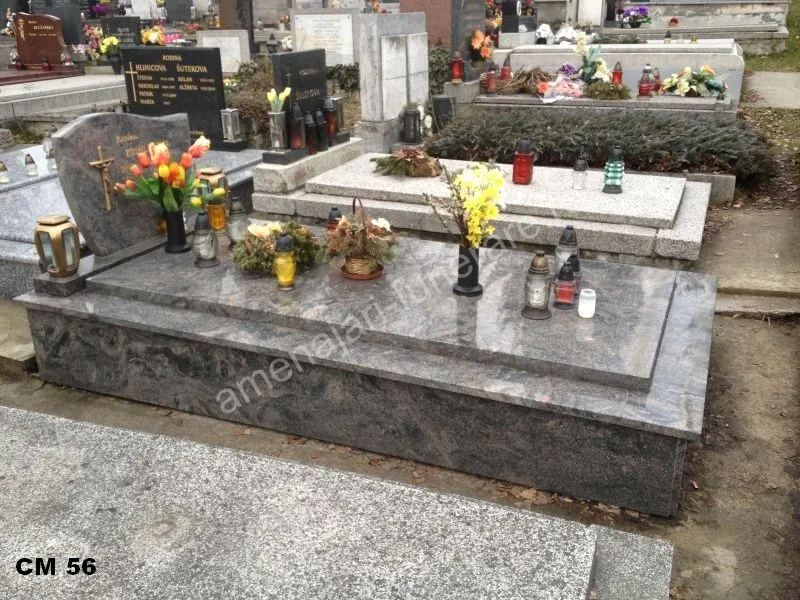 Cadru simplu cu placă centrală - executat în granit la amenajari-funerare.ro