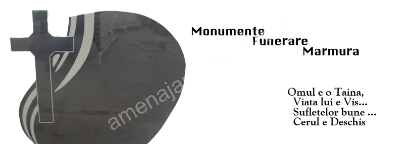 Monument cu cruce și ornamentație - executat în granit la amenajari-funerare.ro