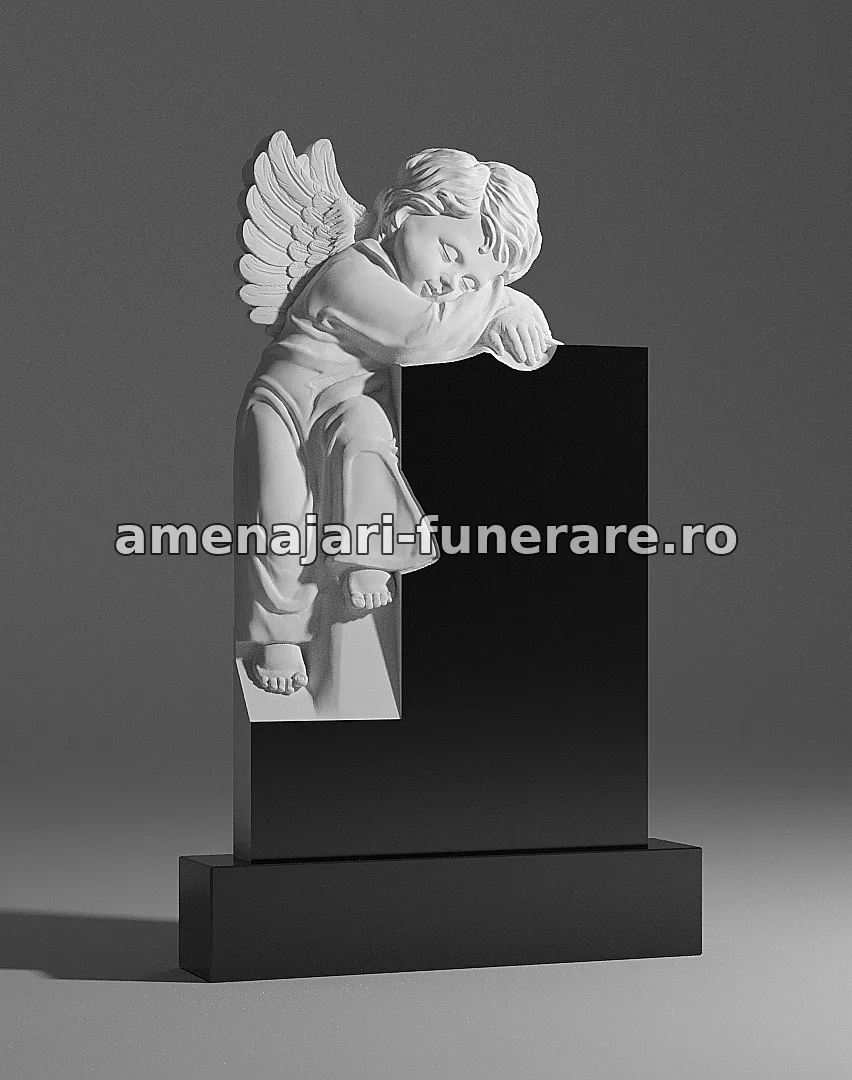 Monument cu înger adormit - model 024, marmură și granit la amenajari-funerare.ro