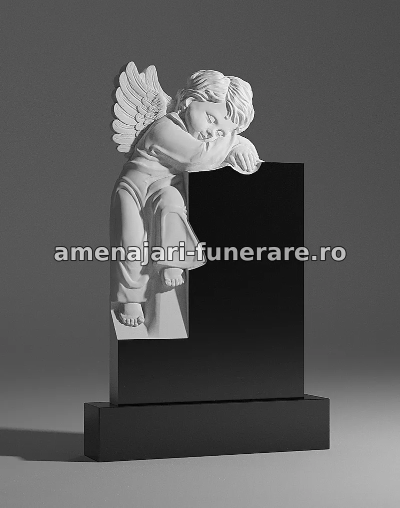 Monument cu înger adormit - model 024, marmură și granit la amenajari-funerare.ro