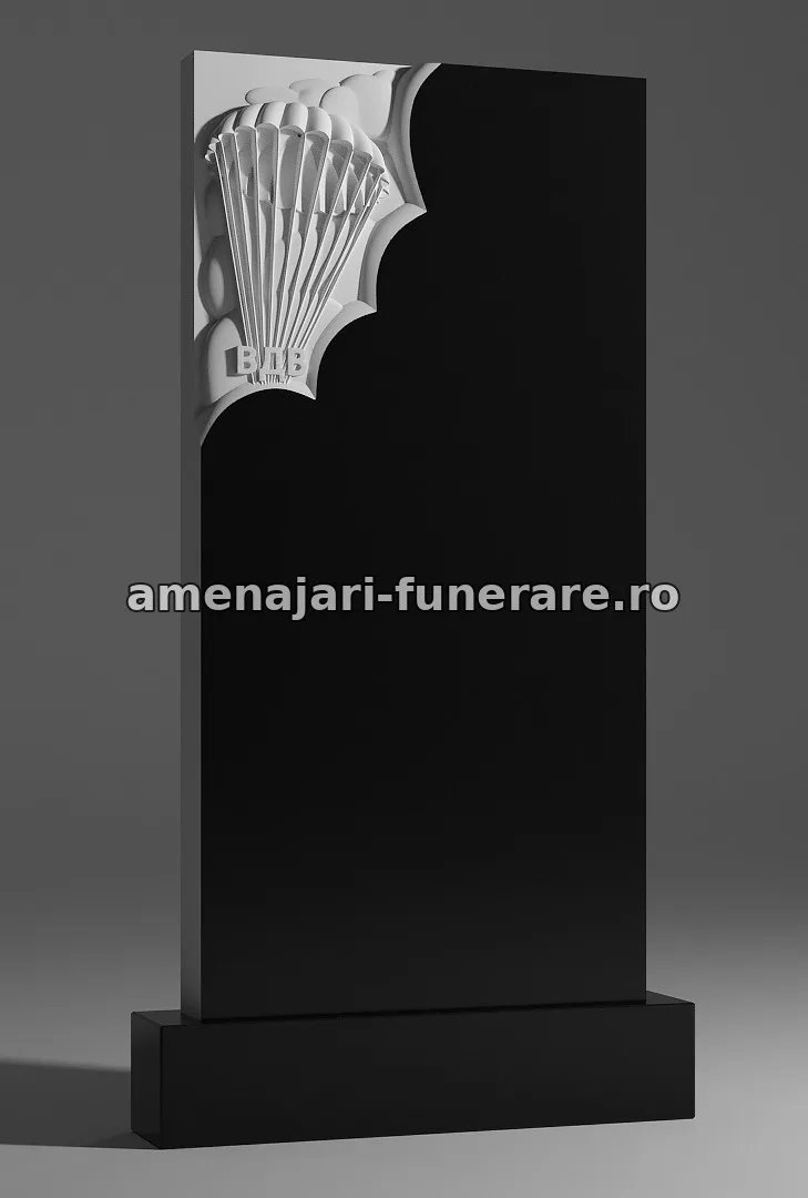 Monument cu parasutist sculptat - model 032, granit la amenajari-funerare.ro