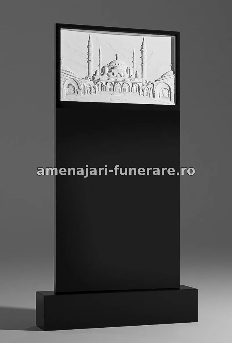 Monument cu relief arhitectural - model 080, marmură și granit la amenajari-funerare.ro
