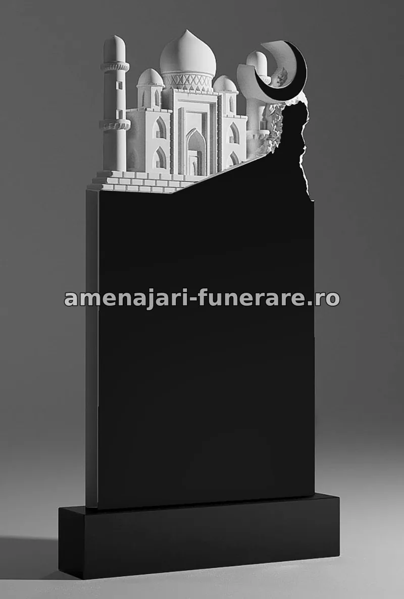 Monument cu cupolă orientală și detalii sculptate - model 081, marmură și granit la amenajari-funerare.ro