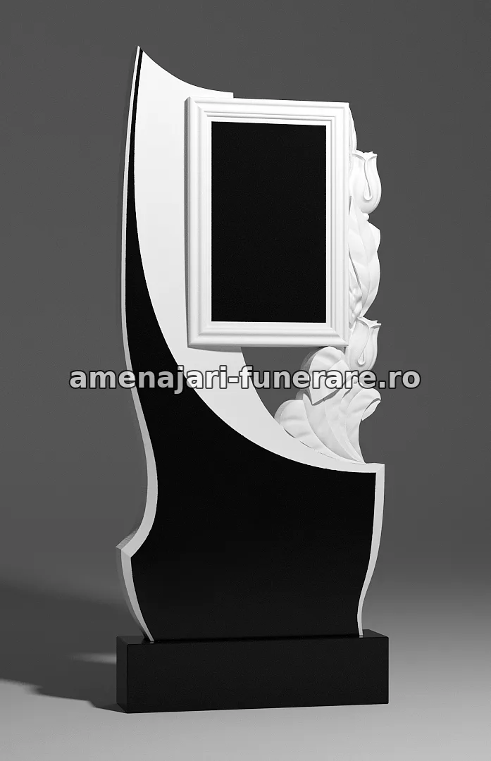 Cadru elegant cu ornamente florale - model 091, marmură și granit la amenajari-funerare.ro