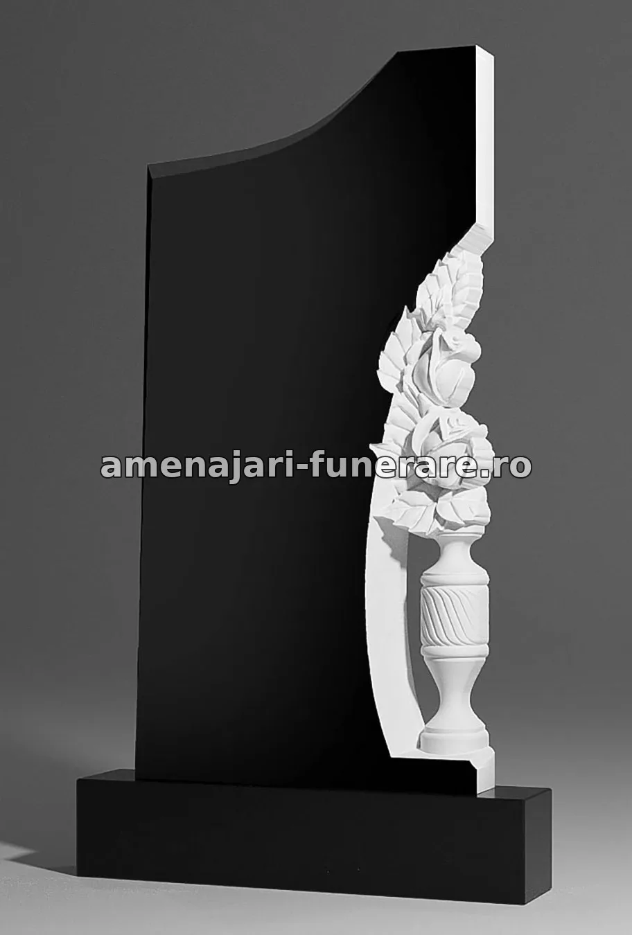 Monument cu flori sculptate - model 093, marmură și granit la amenajari-funerare.ro