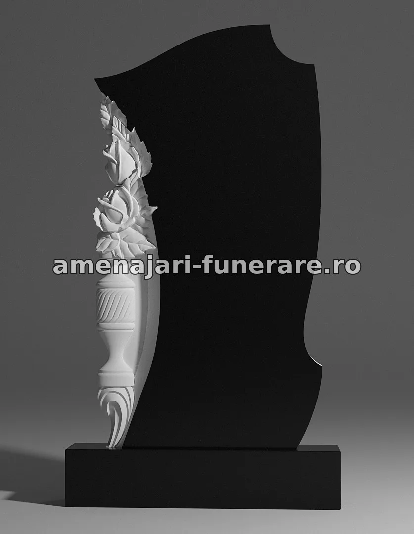 Monument cu înger sculptat - model 096, marmură și granit la amenajari-funerare.ro