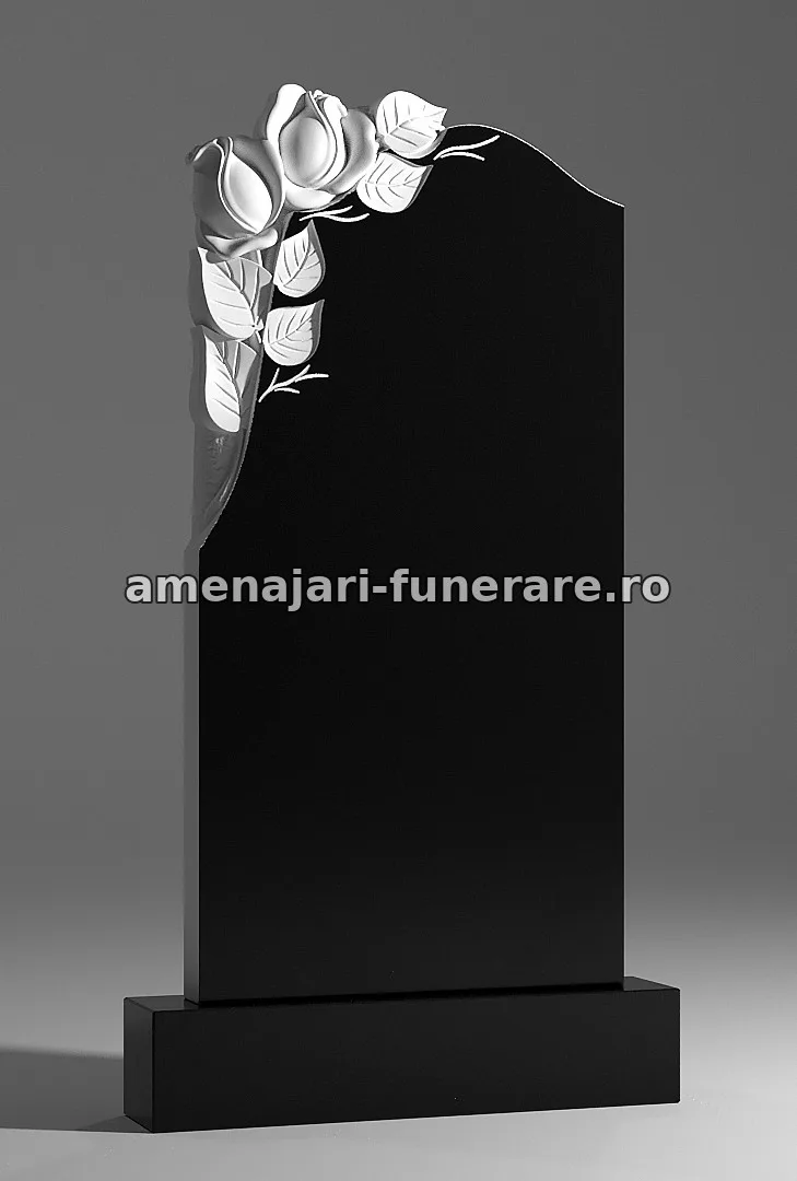 Monument cu trandafiri sculptați - model 098, granit la amenajari-funerare.ro