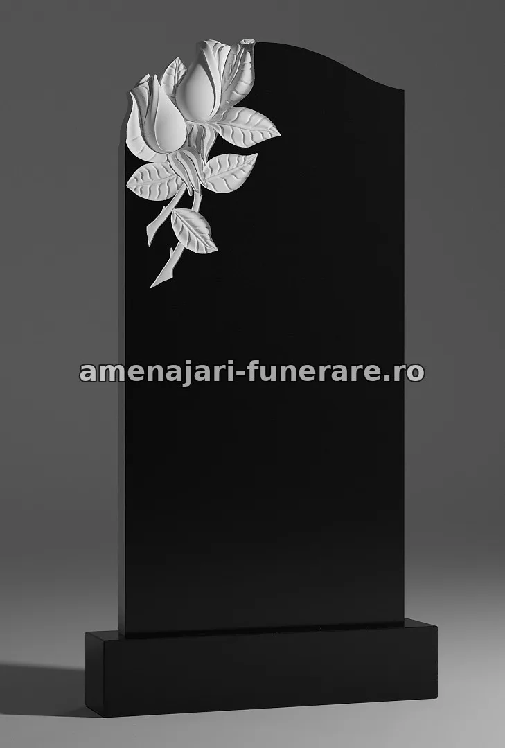 Monument cu trandafiri sculptați - model 104, granit la amenajari-funerare.ro