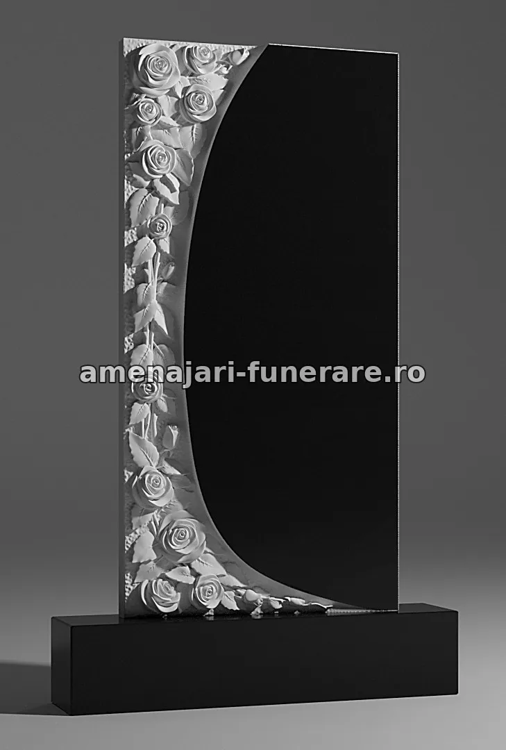 Monument cu flori sculptate - model 109, marmură și granit la amenajari-funerare.ro