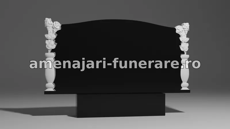 Cadru cu flori sculptate - model 118, marmură și granit la amenajari-funerare.ro