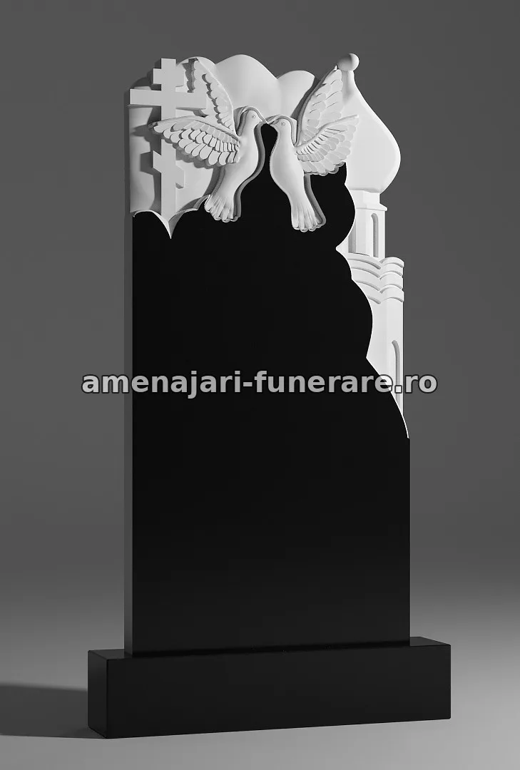 Monument cu porumbei și cupolă - model 133, marmură și granit la amenajari-funerare.ro