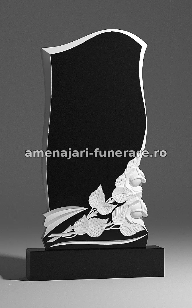 Monument cu flori sculptate - model 185, marmură și granit la amenajari-funerare.ro