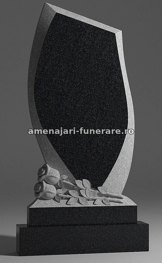 Monument cu trandafiri sculptați - model 186, marmură și granit la amenajari-funerare.ro