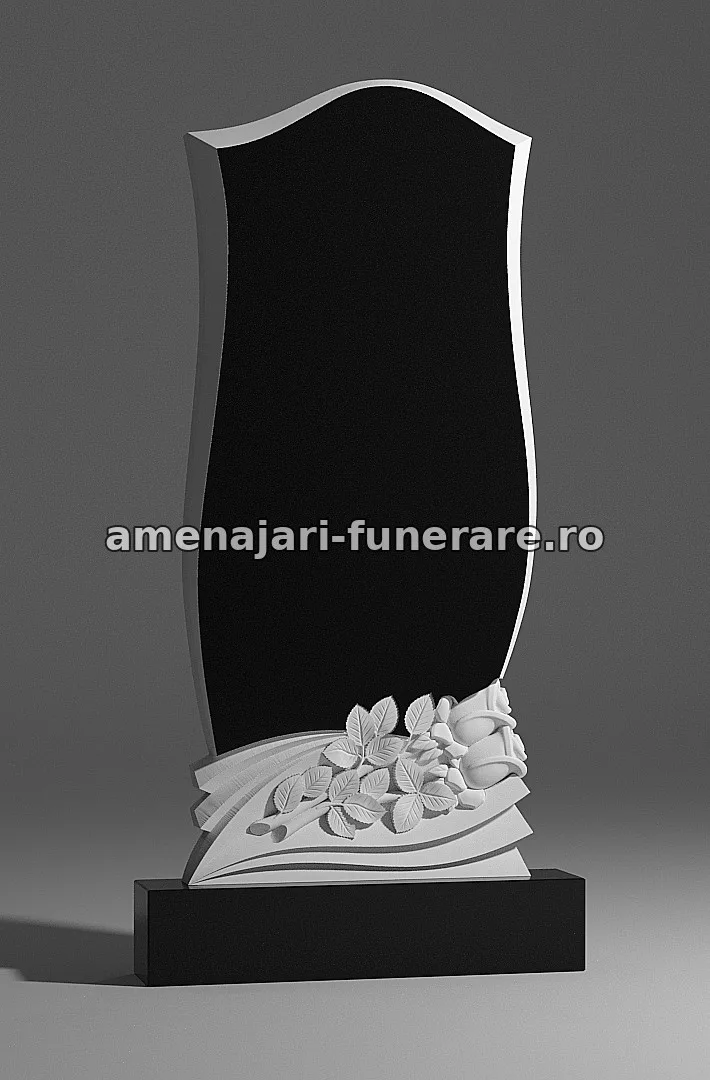 Monument cu flori sculptate - model 189, marmură și granit la amenajari-funerare.ro