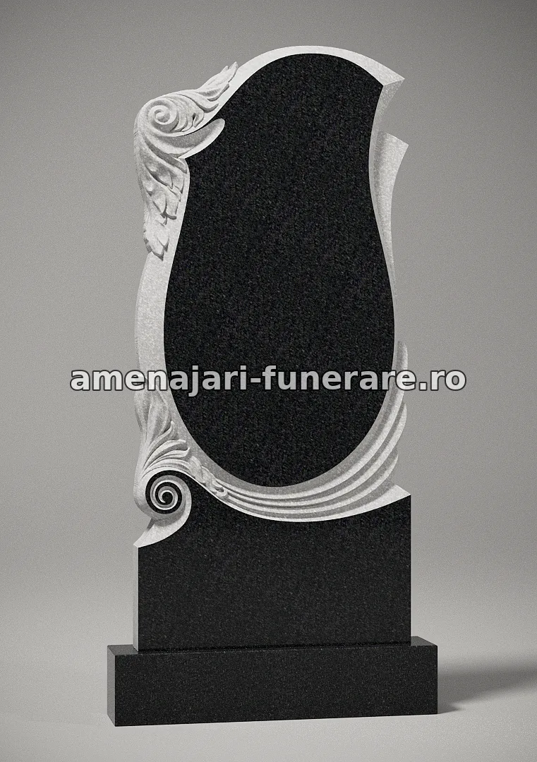 Monument cu ornamente sculptate - model 192, marmură și granit la amenajari-funerare.ro
