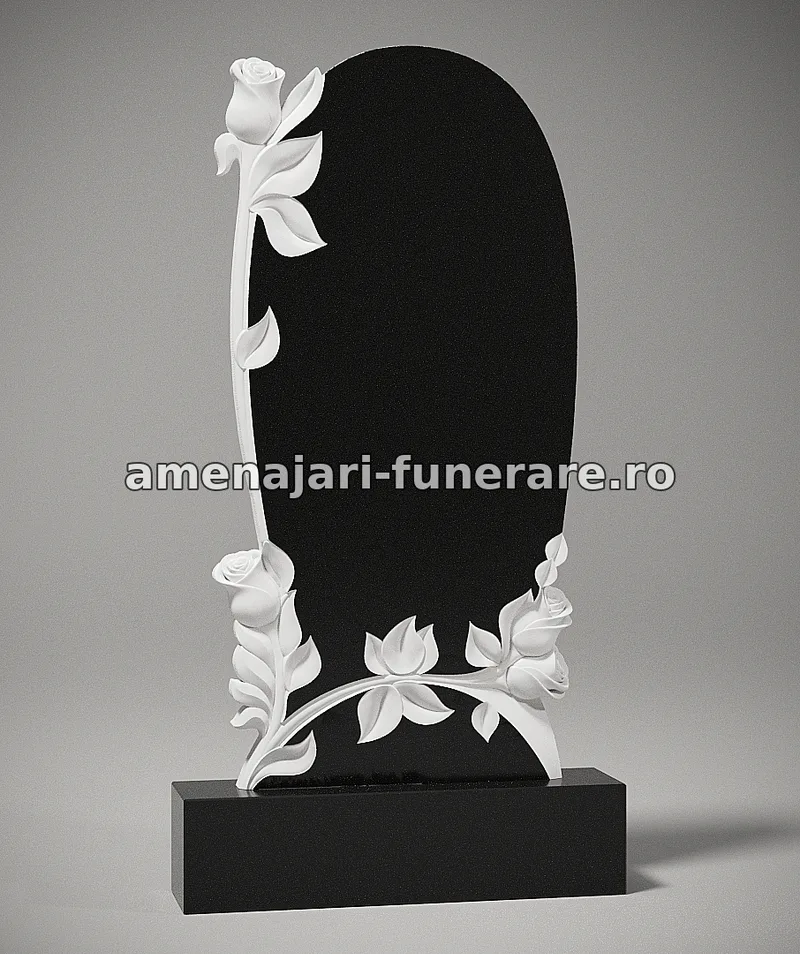 Monument cu flori sculptate - model 229, marmură și granit la amenajari-funerare.ro