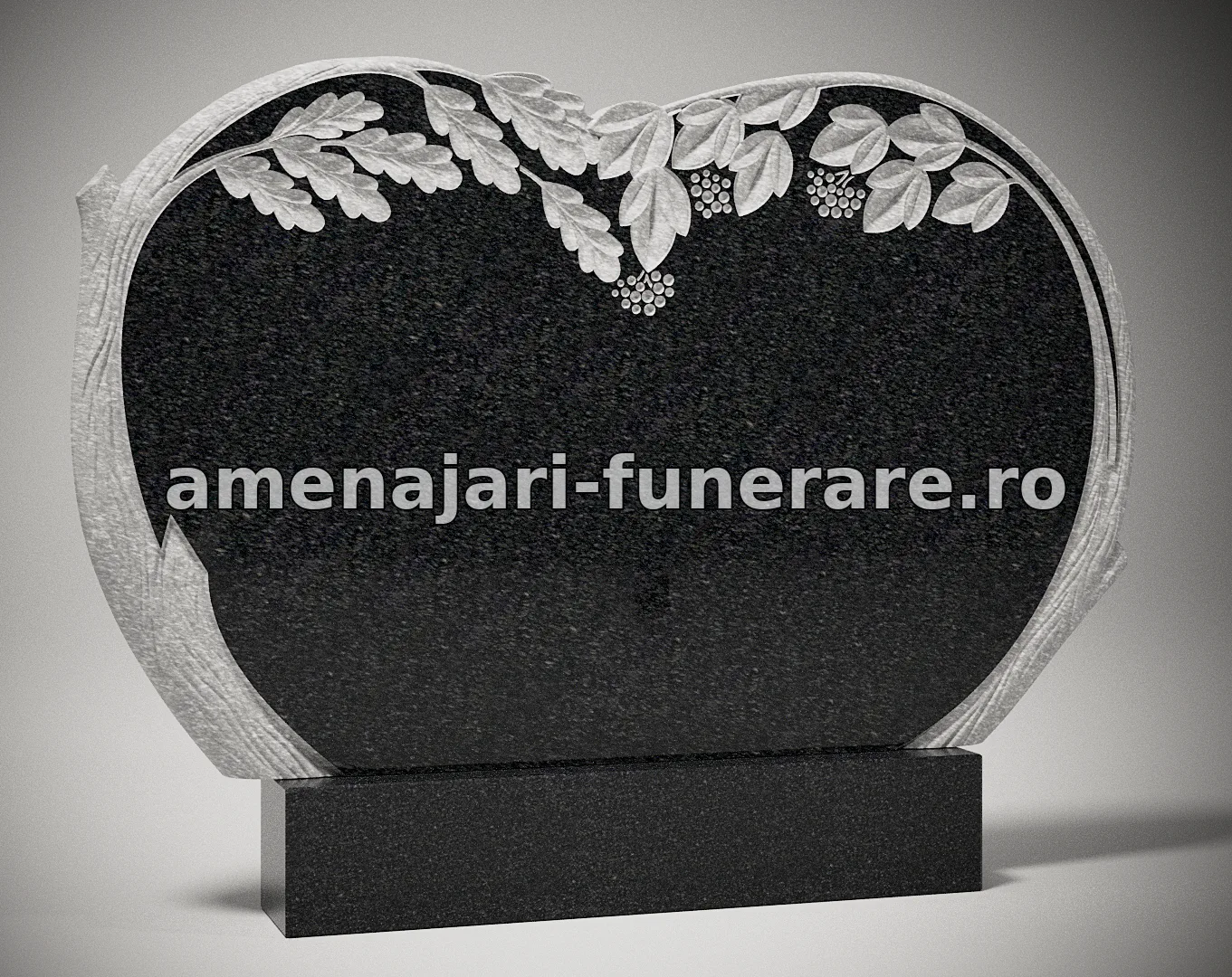 Monument cu păsări și frunze sculptate - model 235, marmură și granit la amenajari-funerare.ro