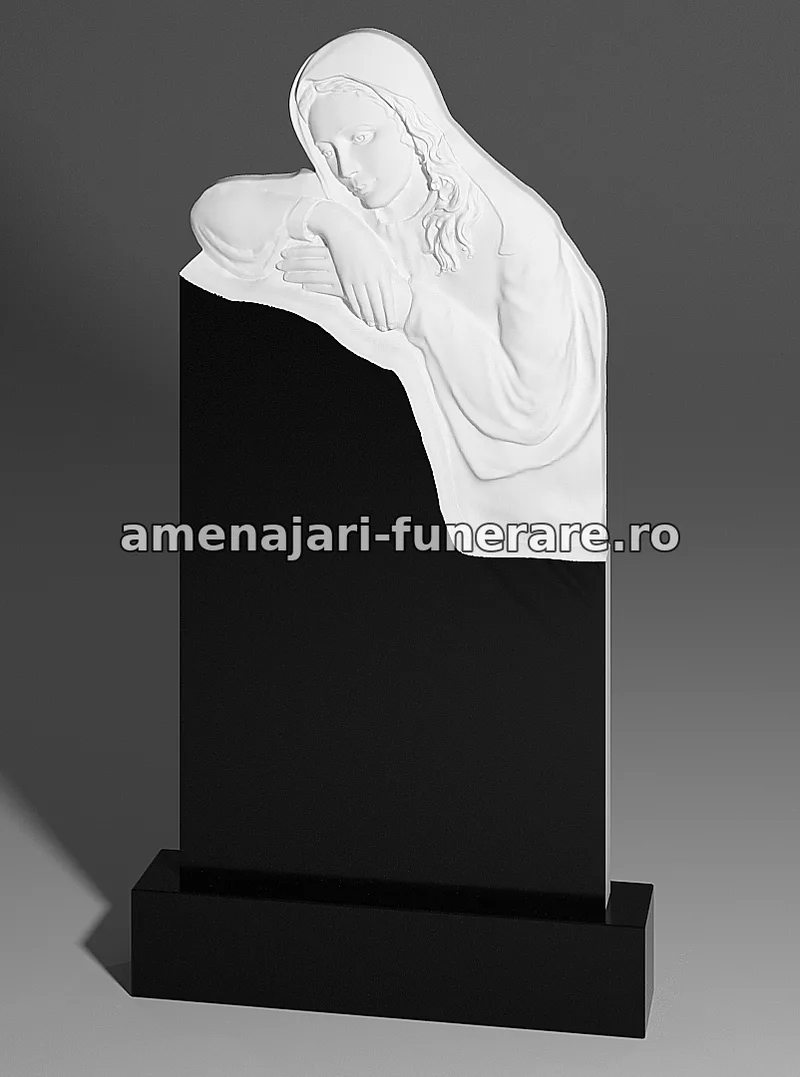 Monument cu figură de înger în rugăciune - model 248, marmură și granit la amenajari-funerare.ro