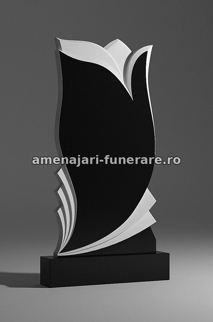 Monument cu formă de floare stilizată - model 249, marmură și granit la amenajari-funerare.ro