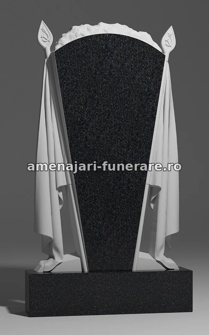Monument cu draperii elegante - model 251, granit la amenajari-funerare.ro